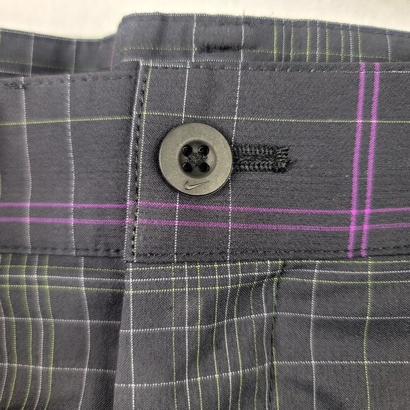 Nike Golf Mens Plaid Shorts Purple Gray Checkered Performance Fit Size 40 - Picture 2 of 12